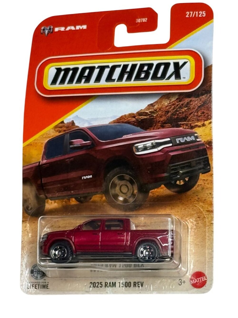 Matchbox 2025 Ram 1500 REV Pickup Red Truck 27/125 New on Card